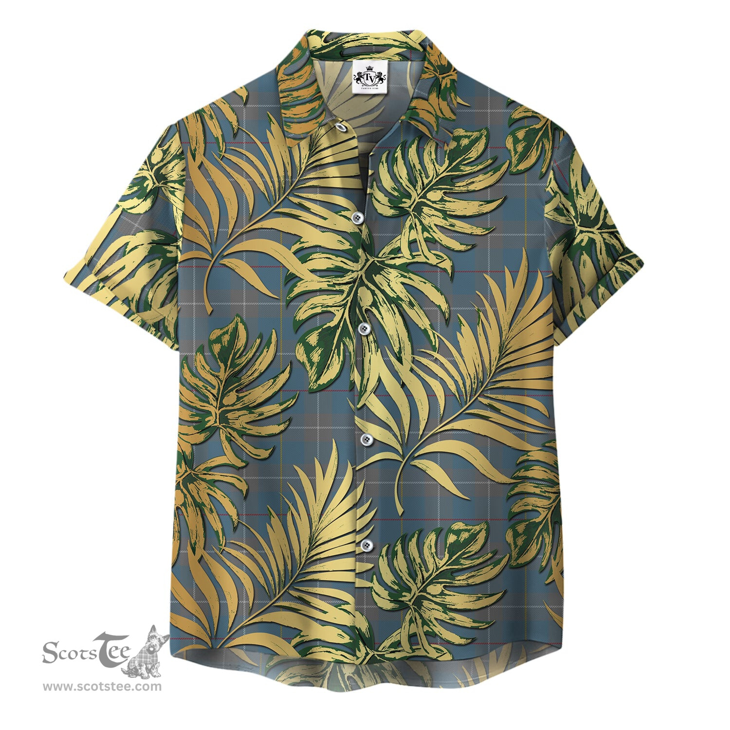 ScotsTee Shop Scottish McKerrell of Hillhouse Dress Clan Tartan Vintage Leaves Hawaiian Shirt