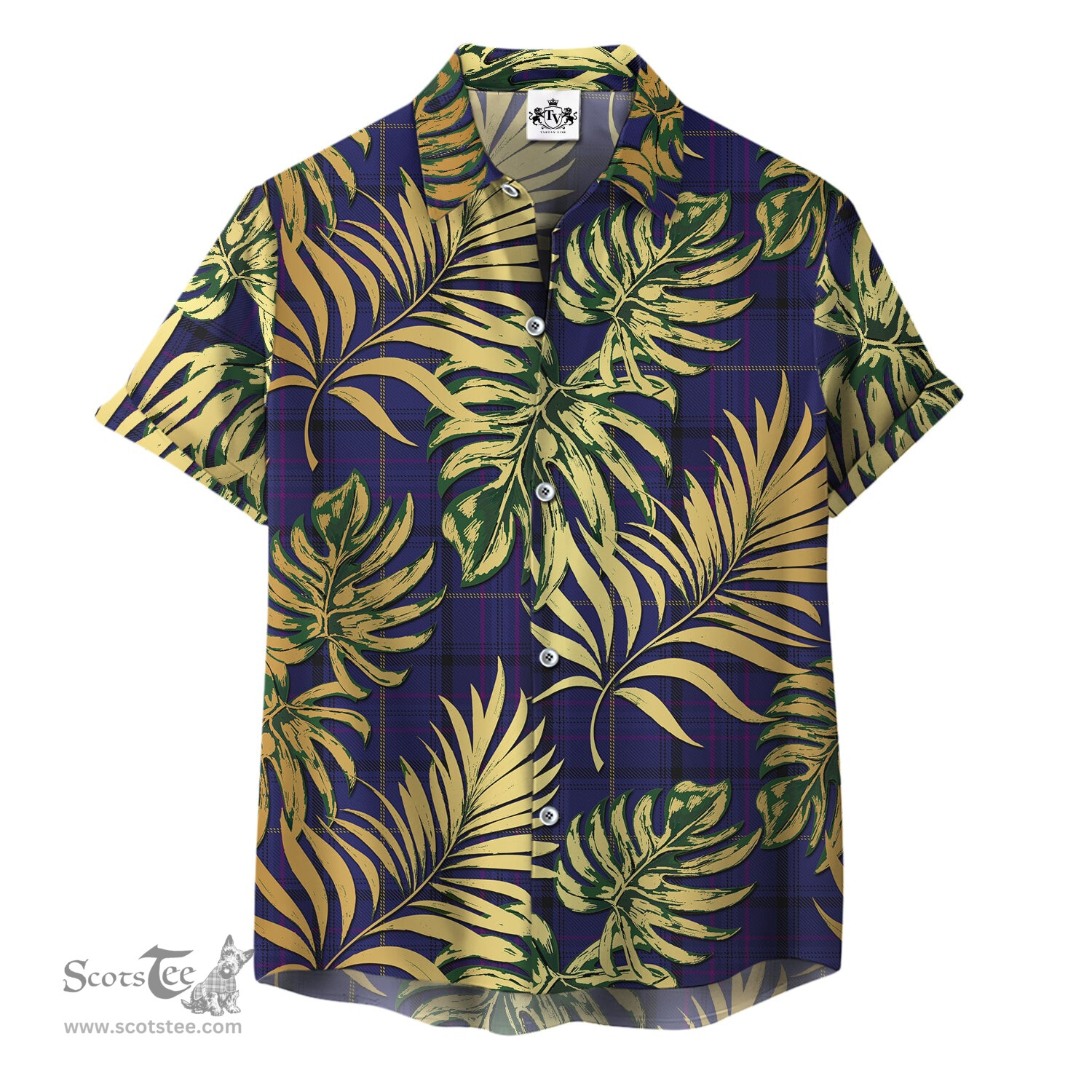 ScotsTee Shop Scottish Payne Clan Tartan Vintage Leaves Hawaiian Shirt
