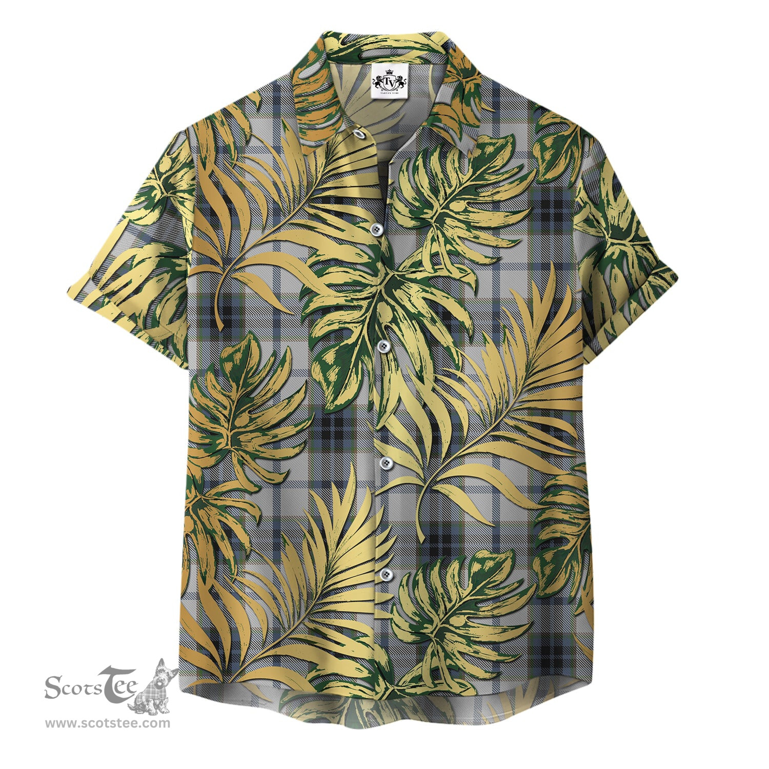 ScotsTee Shop Scottish MacTavish of Dunardry Dress Clan Tartan Vintage Leaves Hawaiian Shirt