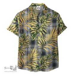ScotsTee Shop Scottish MacTavish of Dunardry Dress Clan Tartan Vintage Leaves Hawaiian Shirt