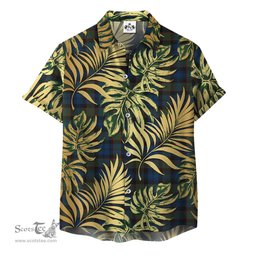 ScotsTee Shop Scottish Riddoch Clan Tartan Vintage Leaves Hawaiian Shirt
