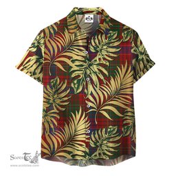 ScotsTee Shop Scottish MacRae The Princes Own Clan Tartan Vintage Leaves Hawaiian Shirt