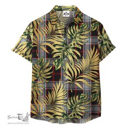 ScotsTee Shop Scottish Merrilees Clan Tartan Vintage Leaves Hawaiian Shirt