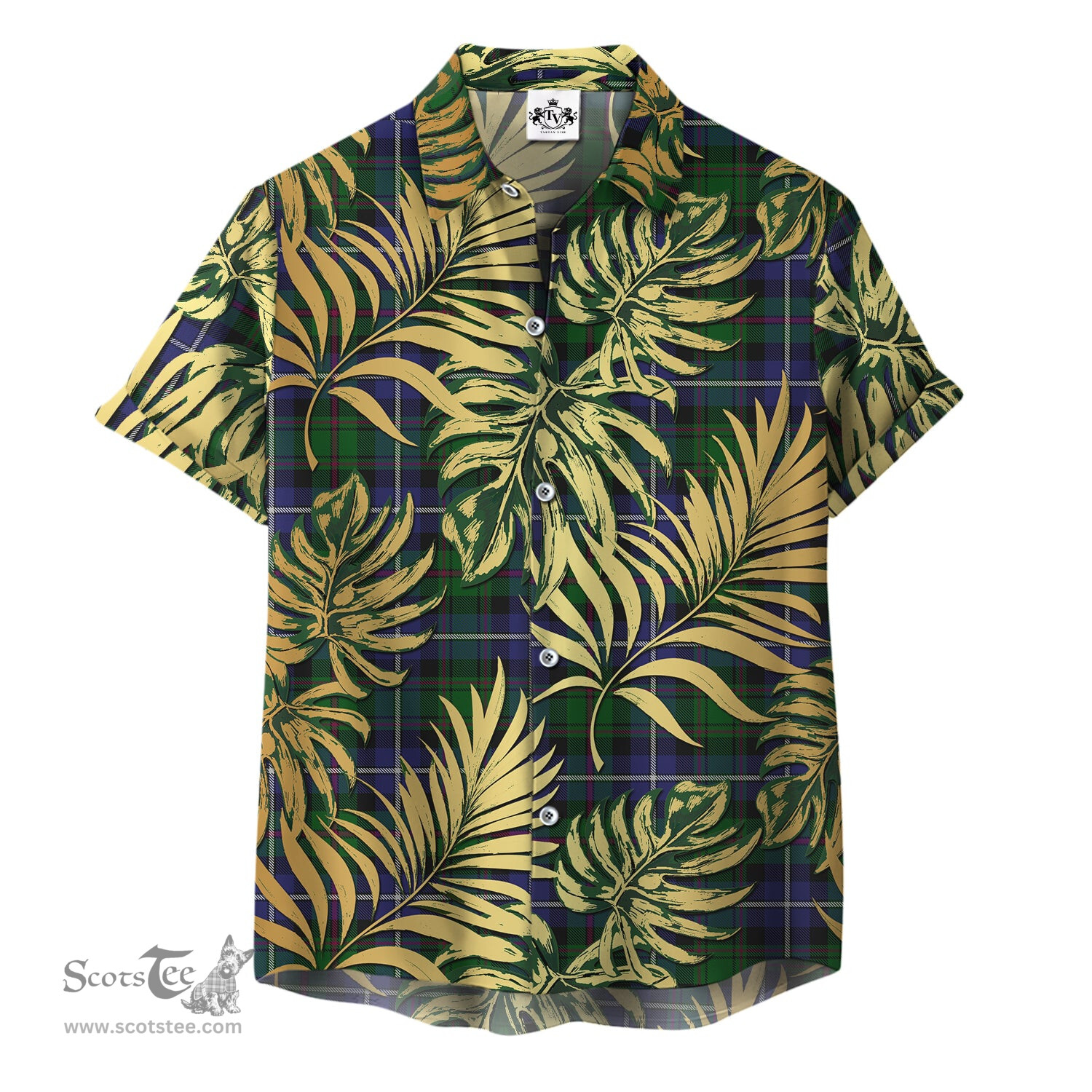 ScotsTee Shop Scottish MacRae Hunting 02 Clan Tartan Vintage Leaves Hawaiian Shirt