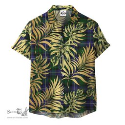 ScotsTee Shop Scottish MacRae Hunting 02 Clan Tartan Vintage Leaves Hawaiian Shirt
