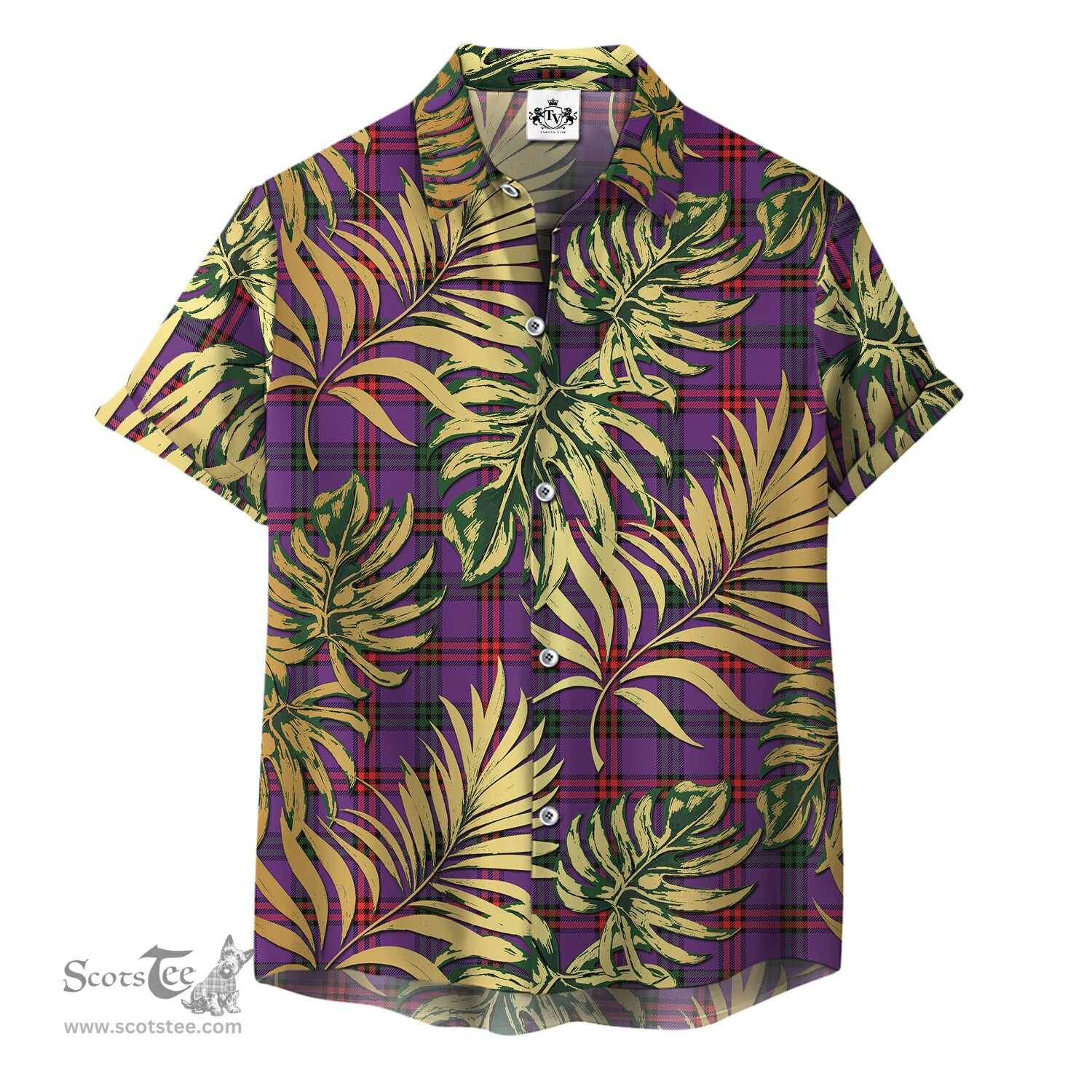 ScotsTee Shop Scottish Montgomery Modern Clan Tartan Vintage Leaves Hawaiian Shirt