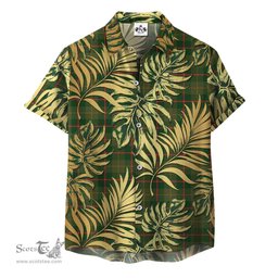 ScotsTee Shop Scottish Symington Clan Tartan Vintage Leaves Hawaiian Shirt
