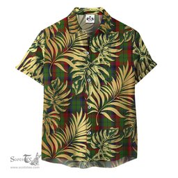ScotsTee Shop Scottish MacNett Clan Tartan Vintage Leaves Hawaiian Shirt