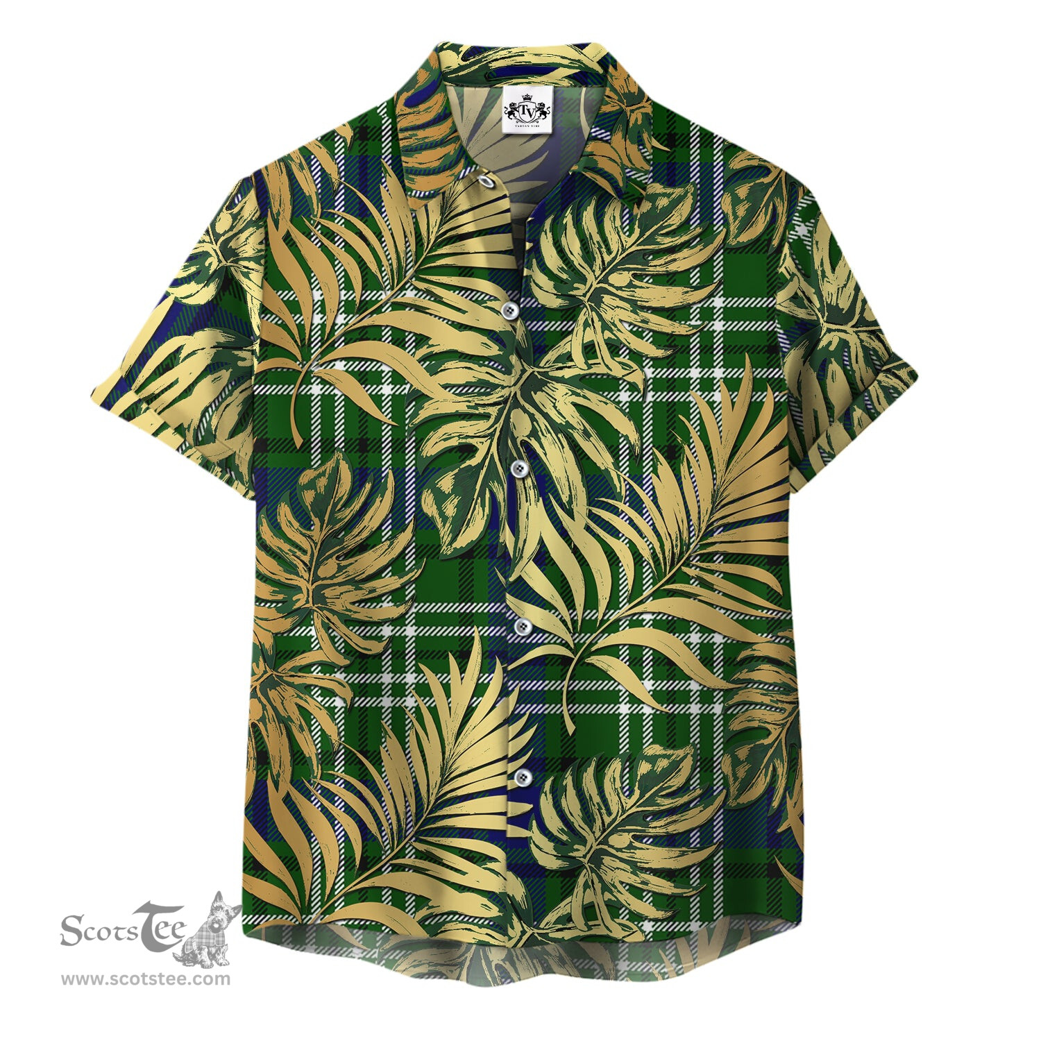 ScotsTee Shop Scottish Purves Clan Tartan Vintage Leaves Hawaiian Shirt