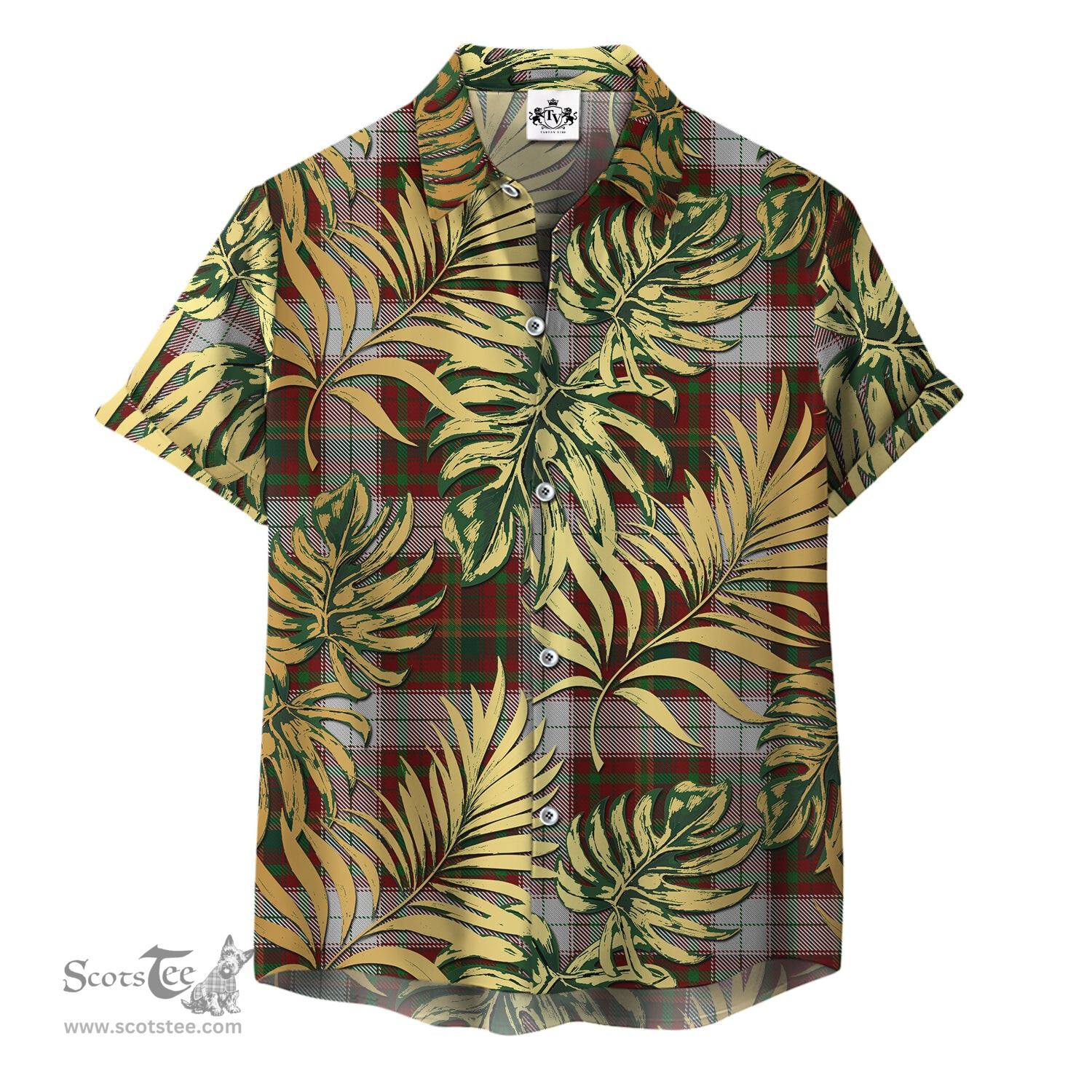 ScotsTee Shop Scottish Mapple Leaf Dress Clan Tartan Vintage Leaves Hawaiian Shirt