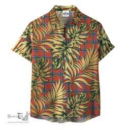 ScotsTee Shop Scottish Sinclair Ancient Clan Tartan Vintage Leaves Hawaiian Shirt