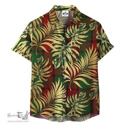 ScotsTee Shop Scottish MacPhail Clan Tartan Vintage Leaves Hawaiian Shirt