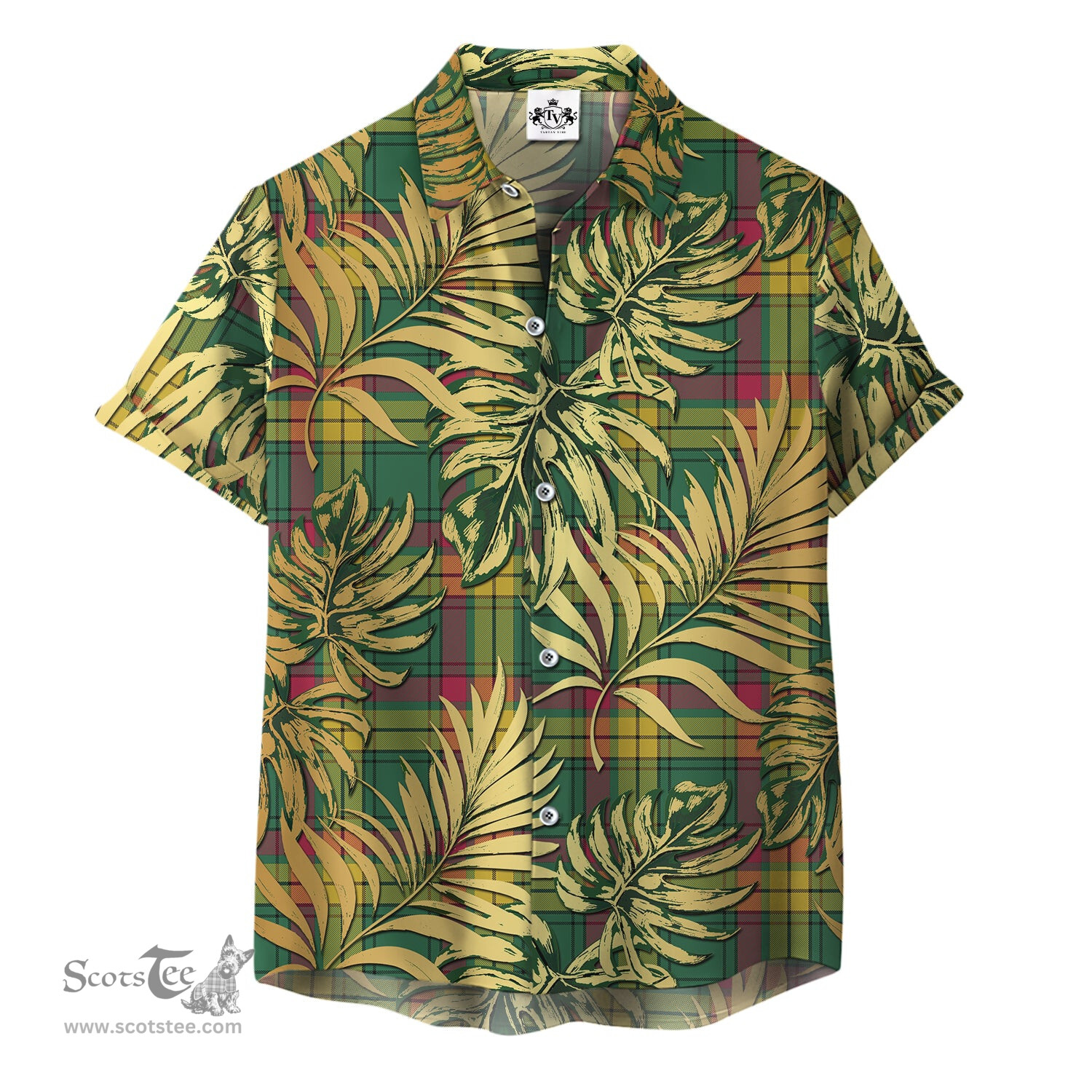 ScotsTee Shop Scottish MacMillan Old Ancient Clan Tartan Vintage Leaves Hawaiian Shirt