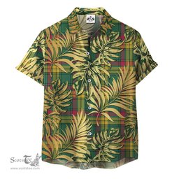 ScotsTee Shop Scottish MacMillan Old Ancient Clan Tartan Vintage Leaves Hawaiian Shirt