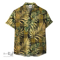ScotsTee Shop Scottish MacLeod of Lewis Vestiarium Scoticum Clan Tartan Vintage Leaves Hawaiian Shirt