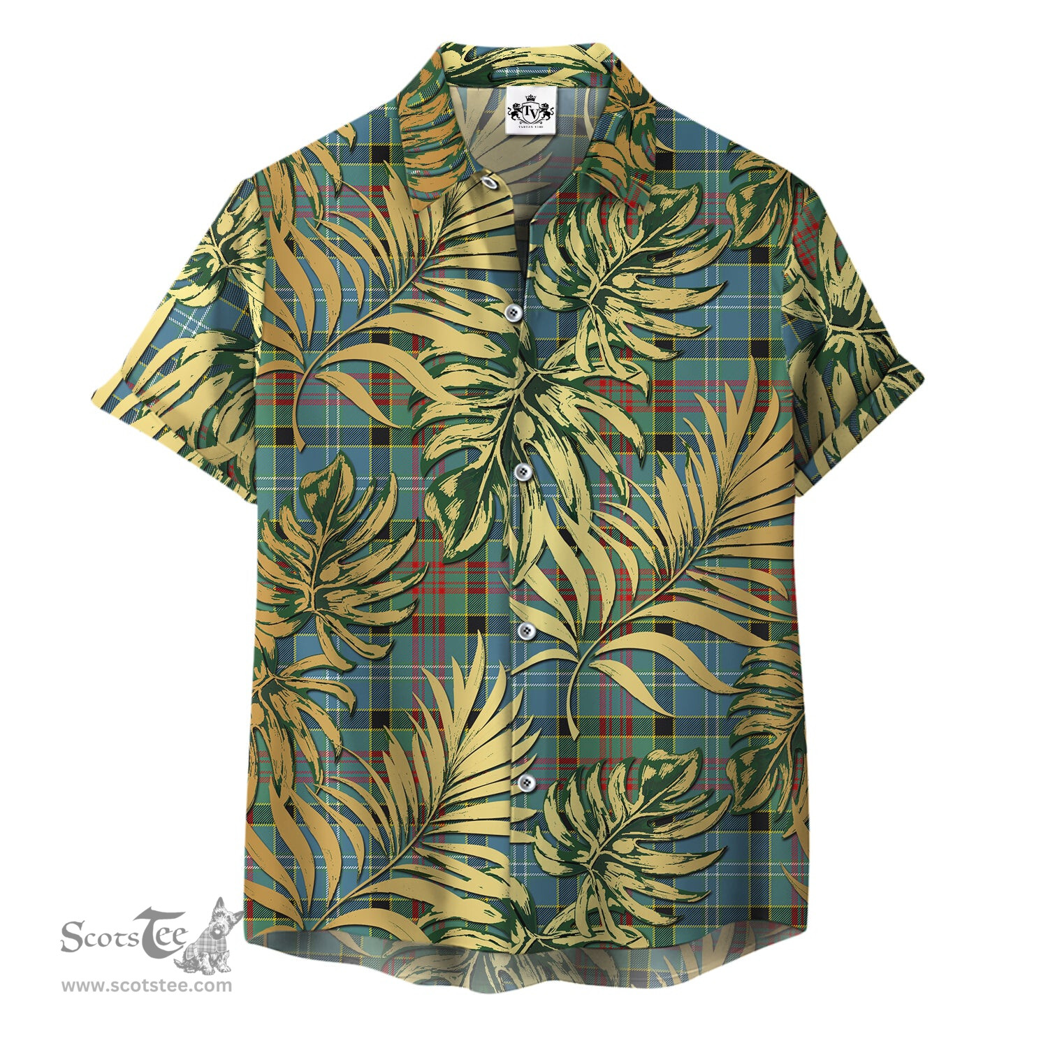 ScotsTee Shop Scottish Paisley Clan Tartan Vintage Leaves Hawaiian Shirt