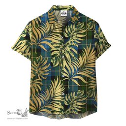 ScotsTee Shop Scottish MacNeil of Barra Clan Tartan Vintage Leaves Hawaiian Shirt