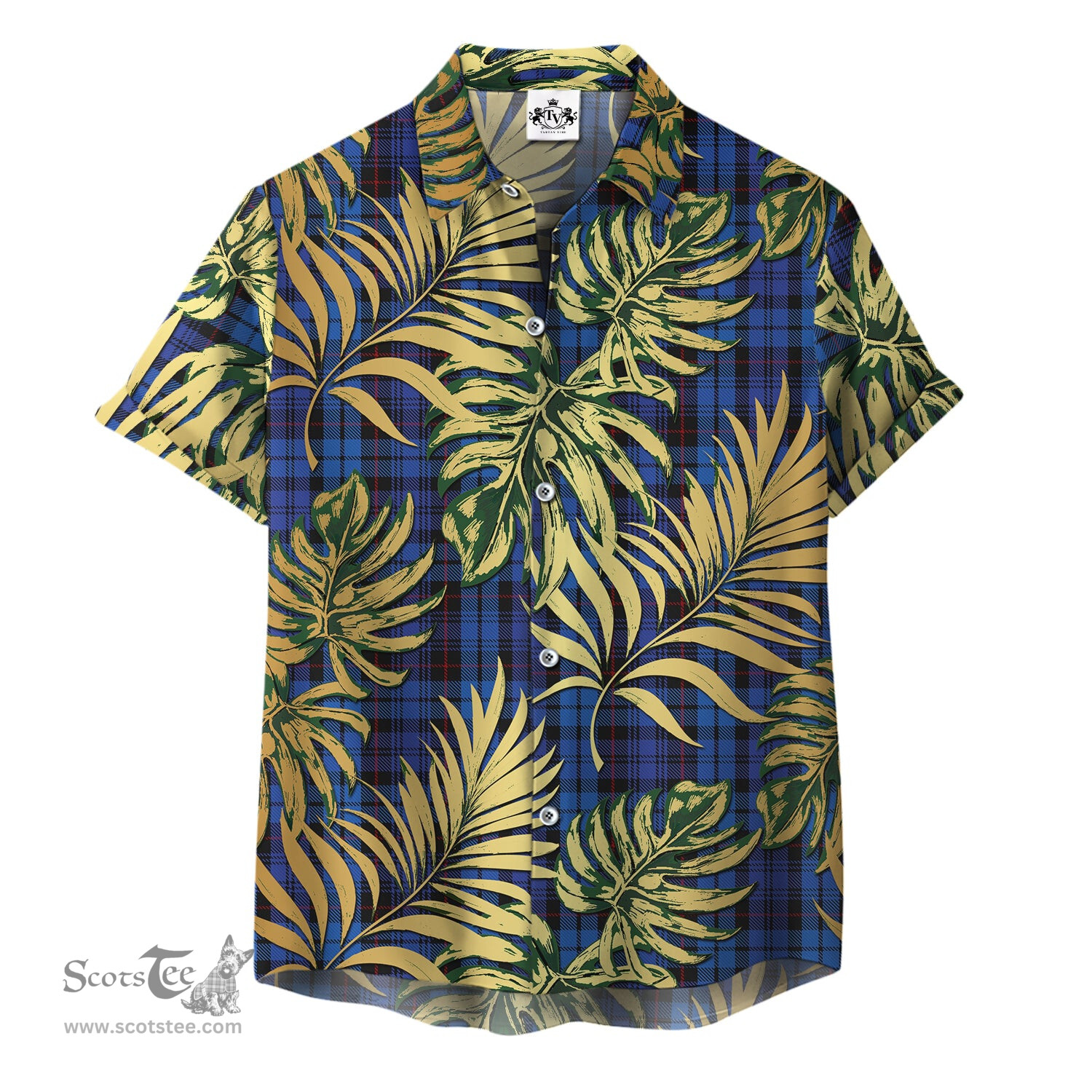 ScotsTee Shop Scottish Mundigl Clan Tartan Vintage Leaves Hawaiian Shirt