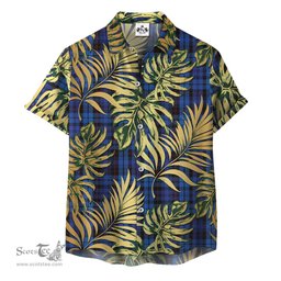 ScotsTee Shop Scottish Mundigl Clan Tartan Vintage Leaves Hawaiian Shirt