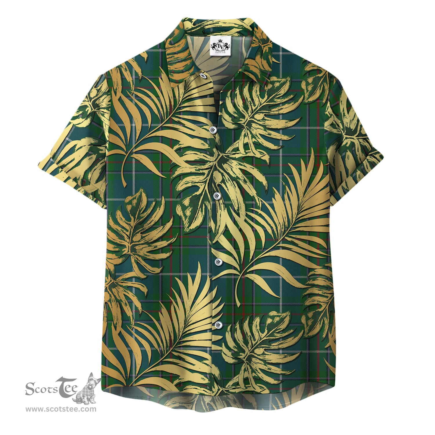 ScotsTee Shop Scottish Vipont White line Clan Tartan Vintage Leaves Hawaiian Shirt