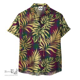 ScotsTee Shop Scottish McGlynn Clan Tartan Vintage Leaves Hawaiian Shirt