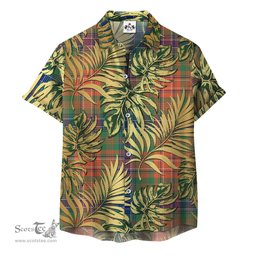 ScotsTee Shop Scottish Wilson Ancient Clan Tartan Vintage Leaves Hawaiian Shirt