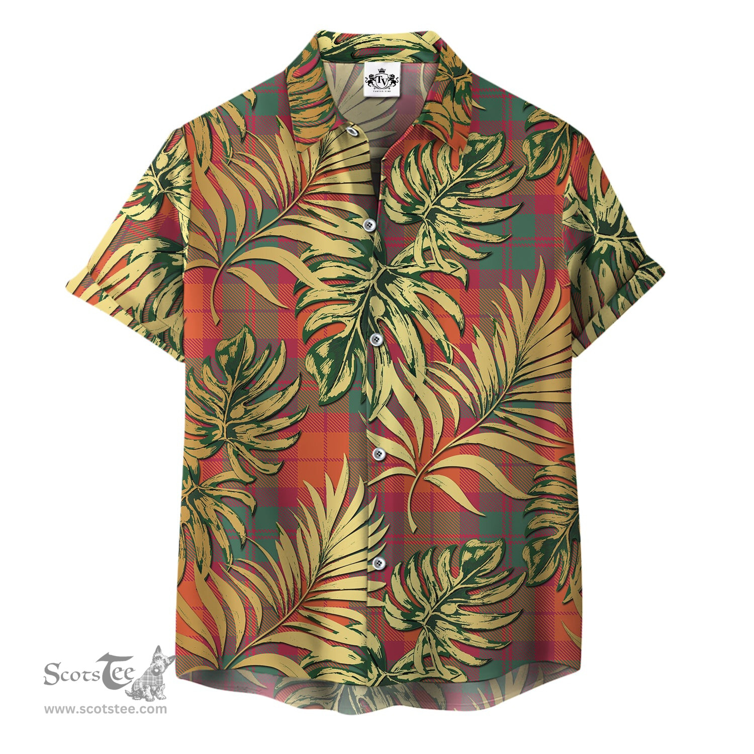 ScotsTee Shop Scottish MacNab Ancient Clan Tartan Vintage Leaves Hawaiian Shirt