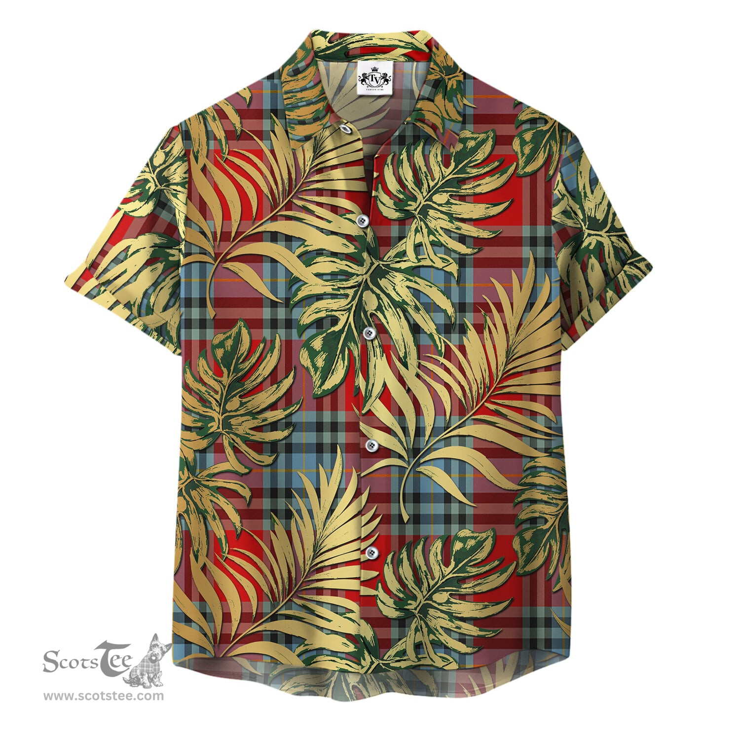 ScotsTee Shop Scottish MacLeay Modern Clan Tartan Vintage Leaves Hawaiian Shirt