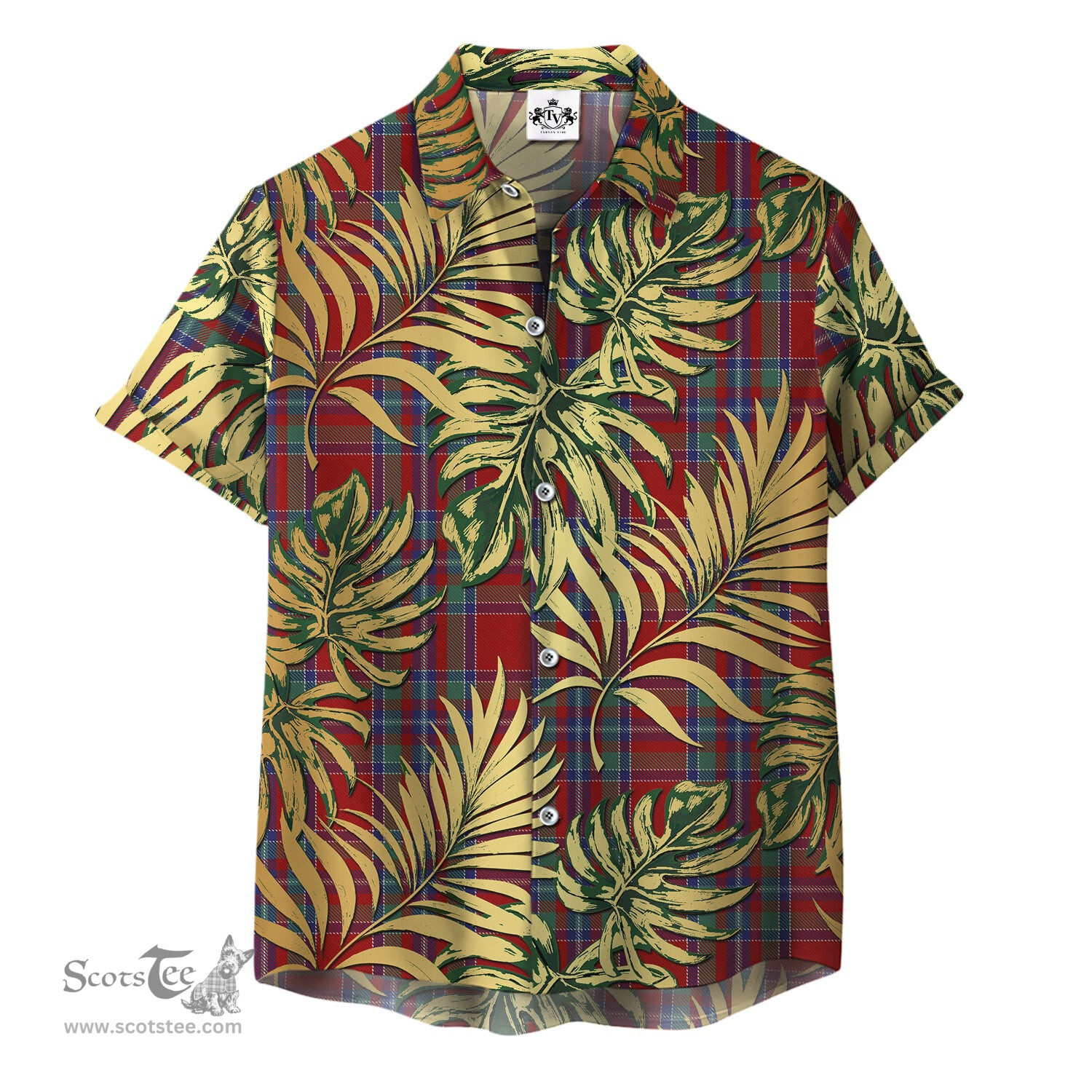 ScotsTee Shop Scottish Spens Clan Tartan Vintage Leaves Hawaiian Shirt