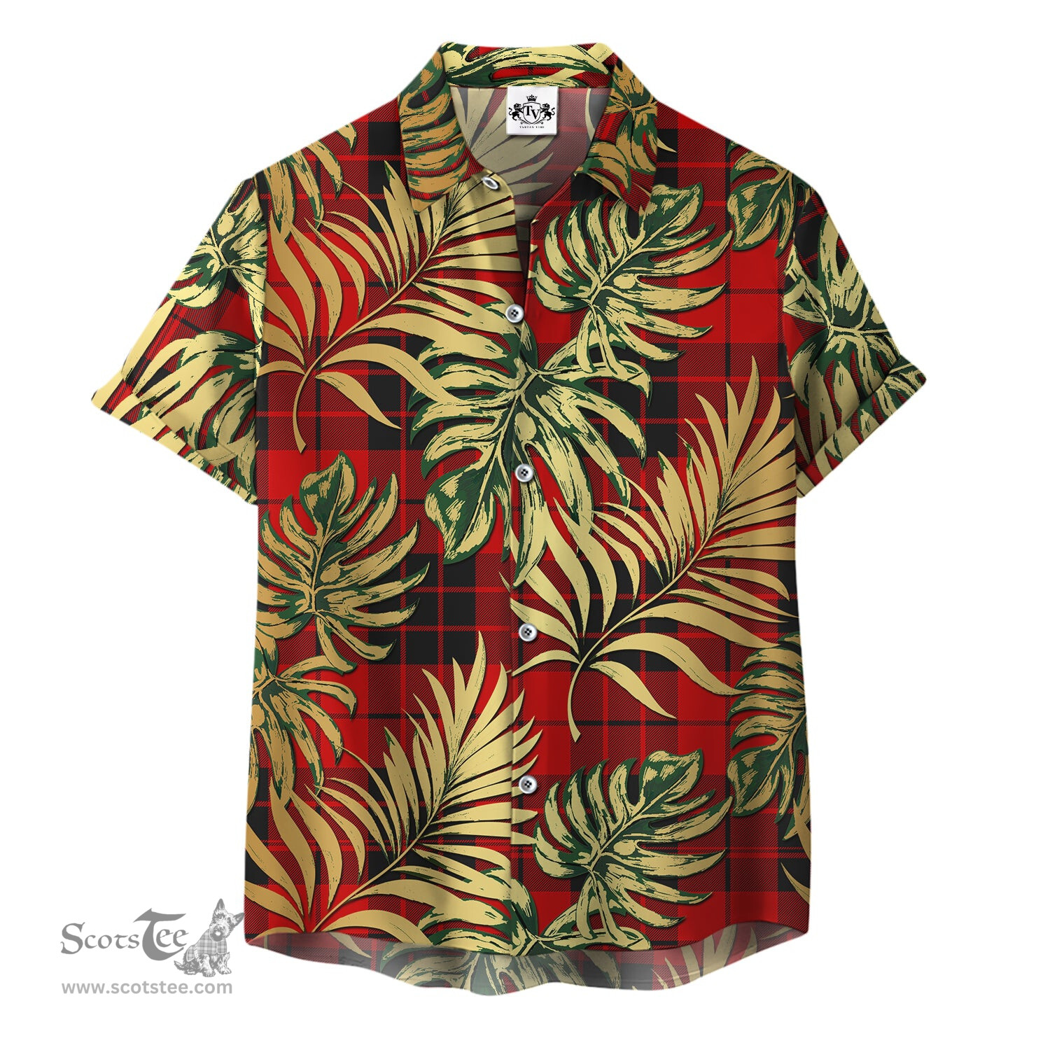 ScotsTee Shop Scottish MacLeod of Raasay Clan Tartan Vintage Leaves Hawaiian Shirt