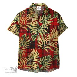 ScotsTee Shop Scottish MacLeod of Raasay Clan Tartan Vintage Leaves Hawaiian Shirt
