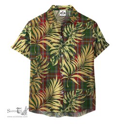 ScotsTee Shop Scottish MacWhirter Clan Tartan Vintage Leaves Hawaiian Shirt