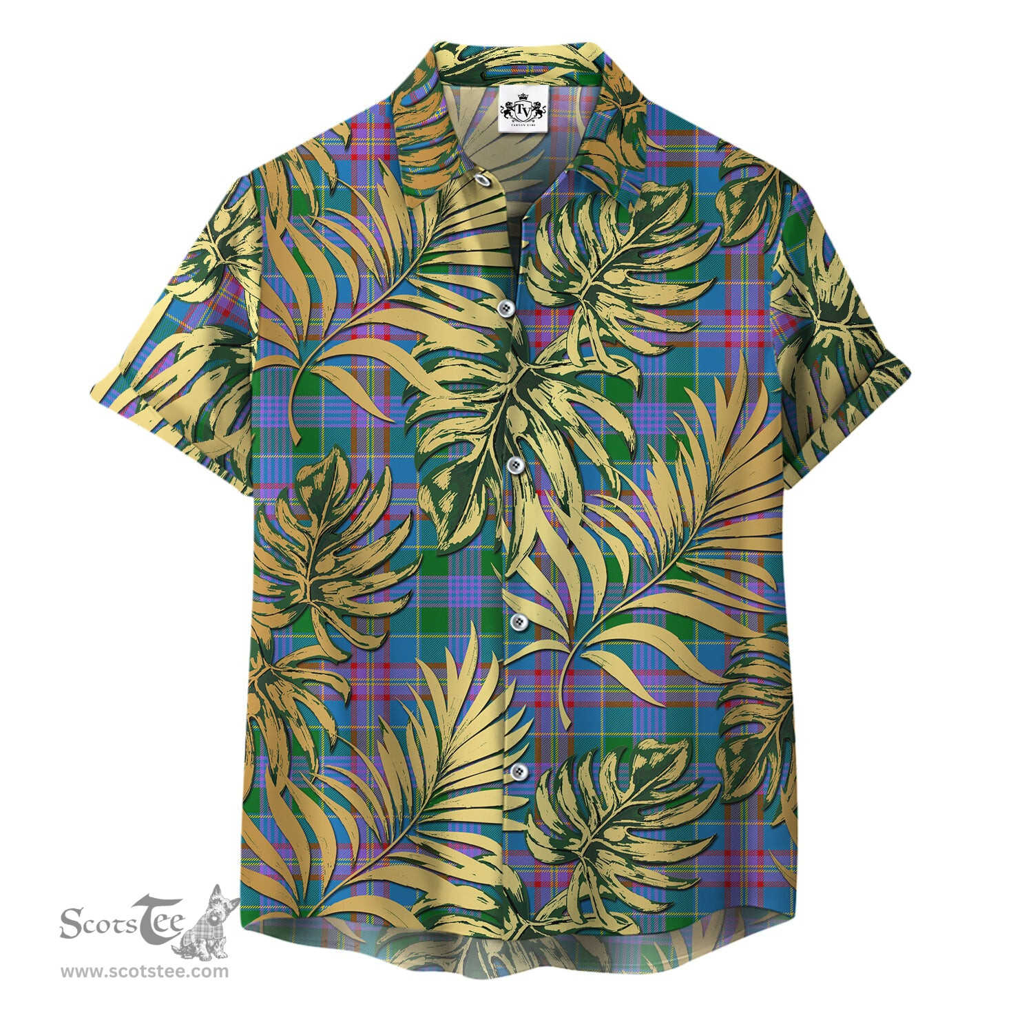 ScotsTee Shop Scottish Ralston 01 Clan Tartan Vintage Leaves Hawaiian Shirt