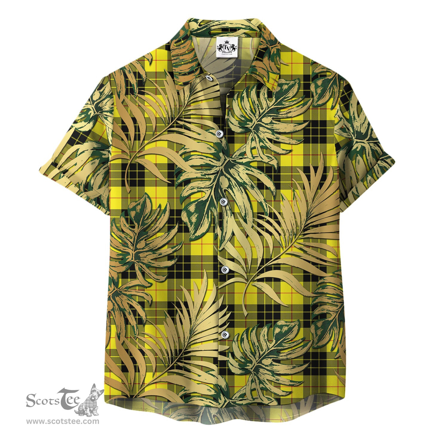 ScotsTee Shop Scottish MacLeod of Lewis Modern Clan Tartan Vintage Leaves Hawaiian Shirt