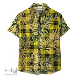 ScotsTee Shop Scottish MacLeod of Lewis Modern Clan Tartan Vintage Leaves Hawaiian Shirt