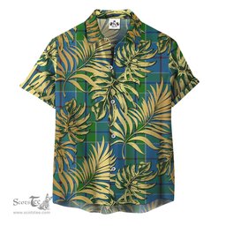 ScotsTee Shop Scottish Vance Clan Tartan Vintage Leaves Hawaiian Shirt