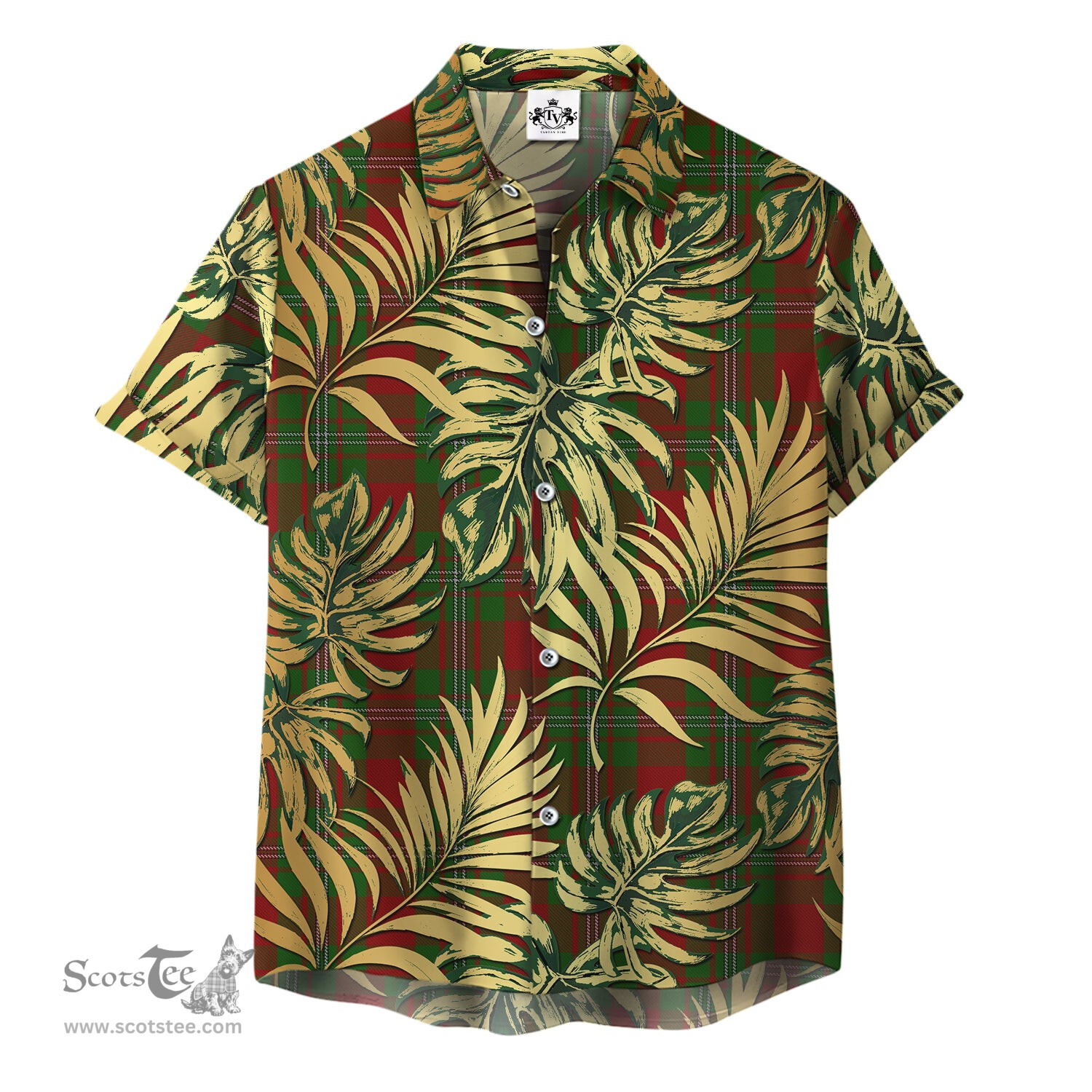 ScotsTee Shop Scottish Strange Clan Tartan Vintage Leaves Hawaiian Shirt