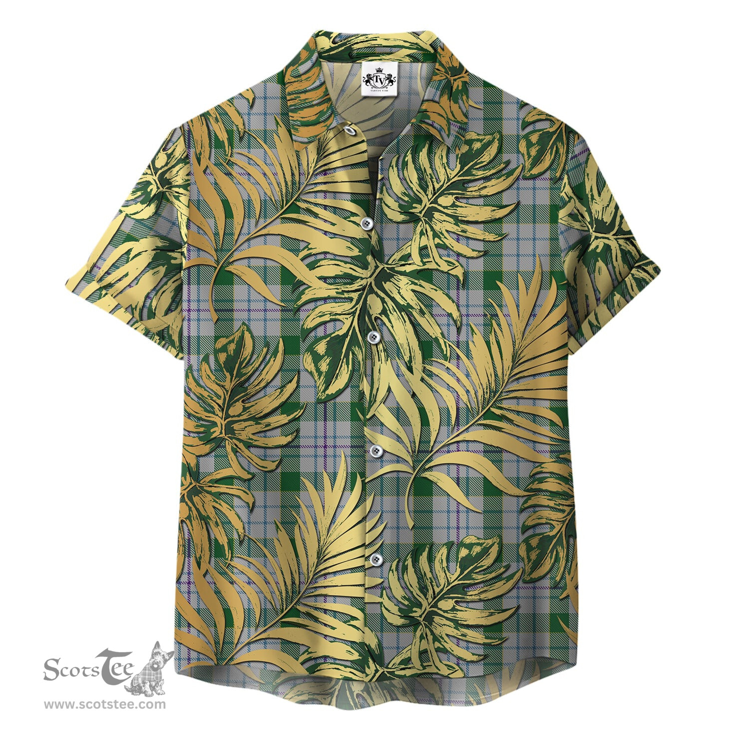 ScotsTee Shop Scottish Milne dress green Clan Tartan Vintage Leaves Hawaiian Shirt