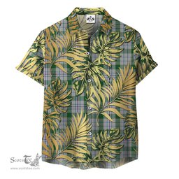 ScotsTee Shop Scottish Milne dress green Clan Tartan Vintage Leaves Hawaiian Shirt