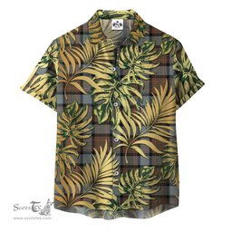 ScotsTee Shop Scottish MacLaren Weathered Clan Tartan Vintage Leaves Hawaiian Shirt