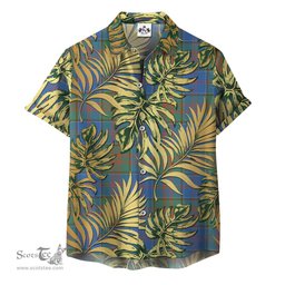 ScotsTee Shop Scottish Stewart of Appin Hunting Ancient Clan Tartan Vintage Leaves Hawaiian Shirt