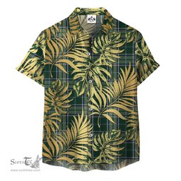 ScotsTee Shop Scottish Manx Ellan Vannin Clan Tartan Vintage Leaves Hawaiian Shirt