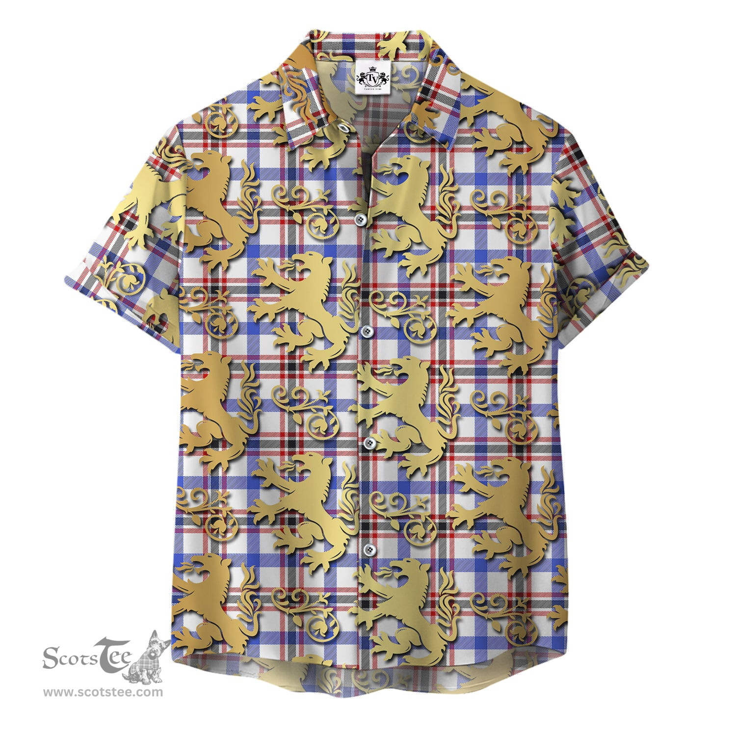 ScotsTee Shop Scottish Boswell Modern Clan Tartan Lion Rampant Hawaiian Shirt
