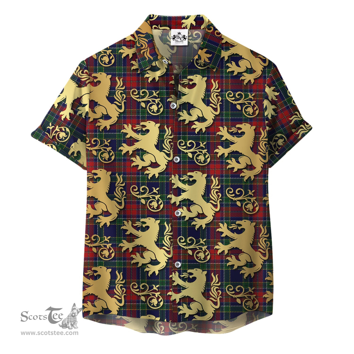ScotsTee Shop Scottish Allison (1882) Clan Tartan Lion Rampant Hawaiian Shirt