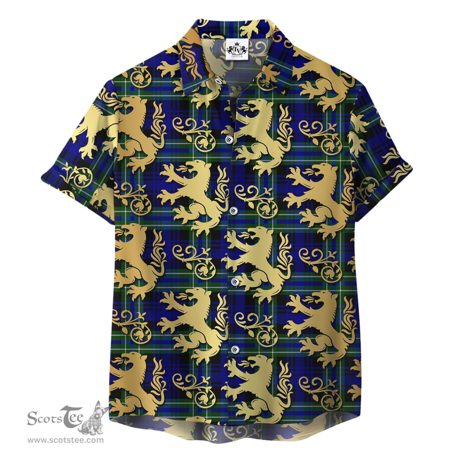 ScotsTee Shop Scottish Arbuthnot Modern Clan Tartan Lion Rampant Hawaiian Shirt