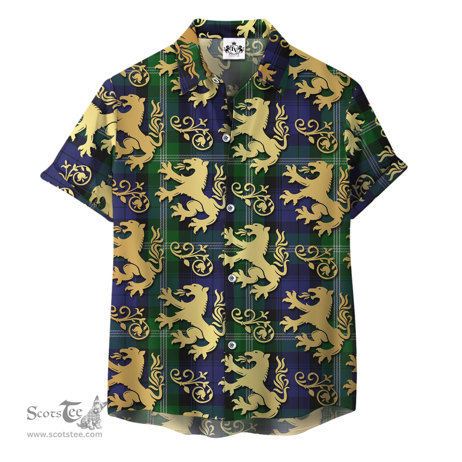 ScotsTee Shop Scottish Baillie of Polkemmet Clan Tartan Lion Rampant Hawaiian Shirt
