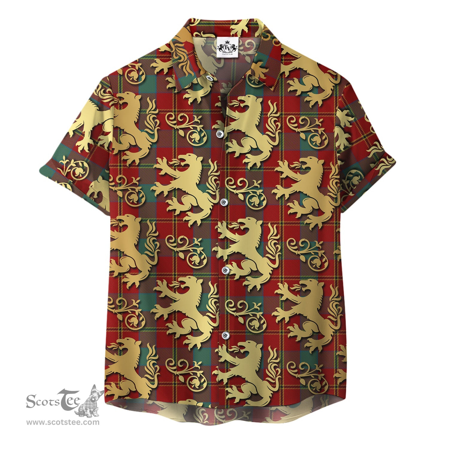 ScotsTee Shop Scottish Bronte Clan Tartan Lion Rampant Hawaiian Shirt