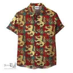 ScotsTee Shop Scottish Bronte Clan Tartan Lion Rampant Hawaiian Shirt