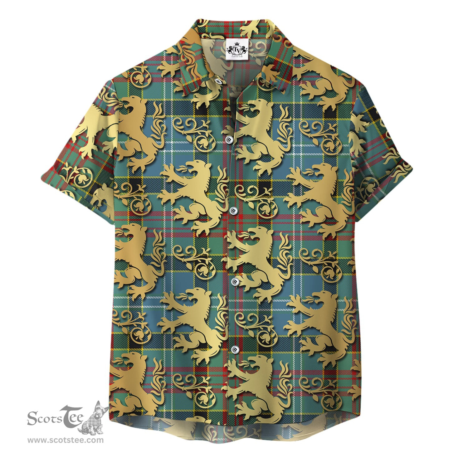 ScotsTee Shop Scottish Brisbane modern Clan Tartan Lion Rampant Hawaiian Shirt