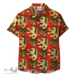 ScotsTee Shop Scottish Cameron Modern Clan Tartan Lion Rampant Hawaiian Shirt